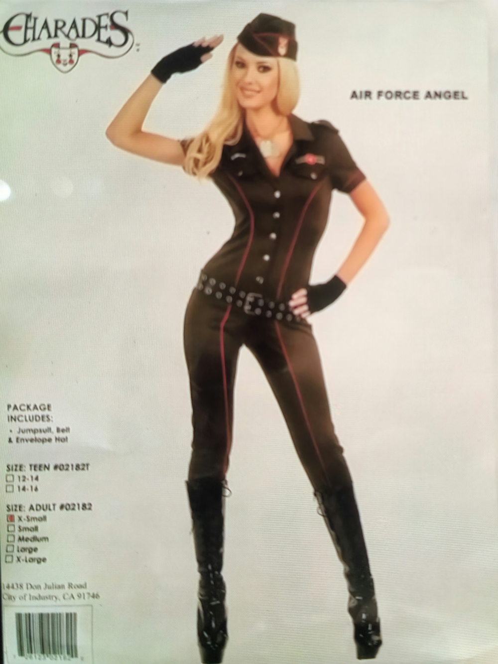 Air Force Angel Women's Black Jumpsuit Costume